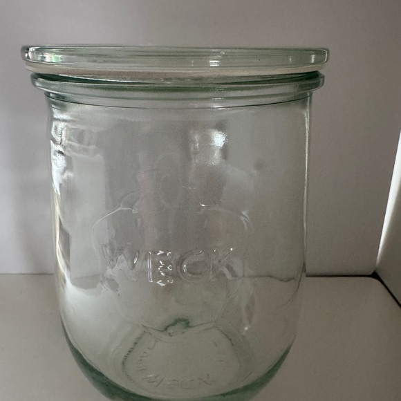 Weck Rundrand-Glas 100 Clear Glass Mold Jar Canning 1 Liter Strawberry Germany - Picture 2 of 4